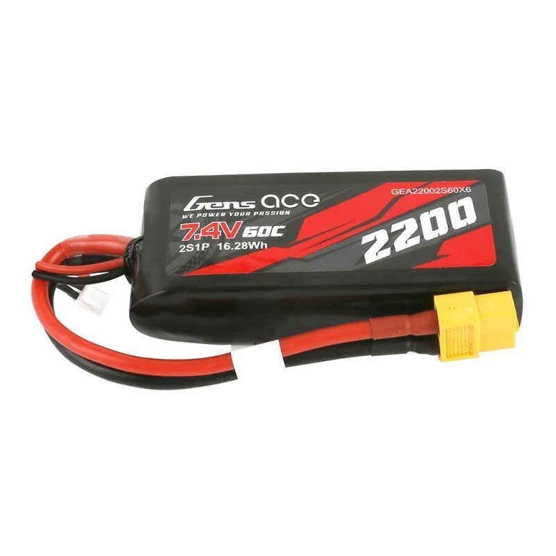 Batterie LiPo GensAce 1600mAh 7.4V 45C 2S1P XT60 