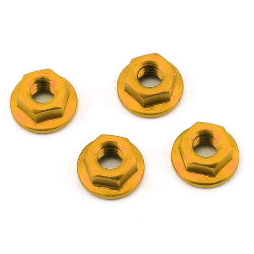 175RC Aluminum 4mm Serrated Wheel Nuts (Gold)