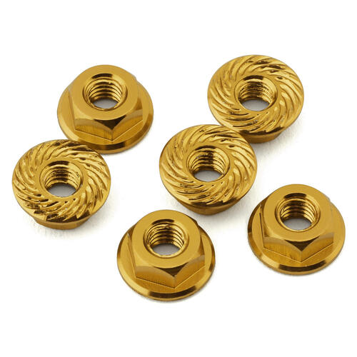 175RC Associated RC10B7 Serrated Wheel Nuts (Gold) (6)