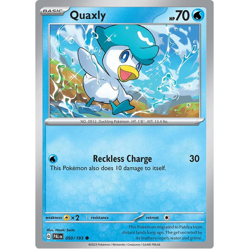 50 - Quaxly, Paldea Evolved, Pokemon TCG