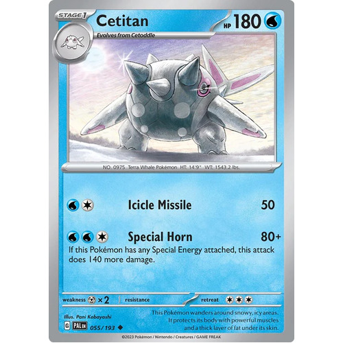 55 - Cetitan, Paldea Evolved, Pokemon TCG