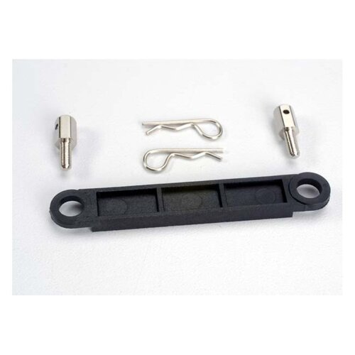 Traxxas Battery Hold Down Plate w/ Posts & Body Clips (Black) 3727