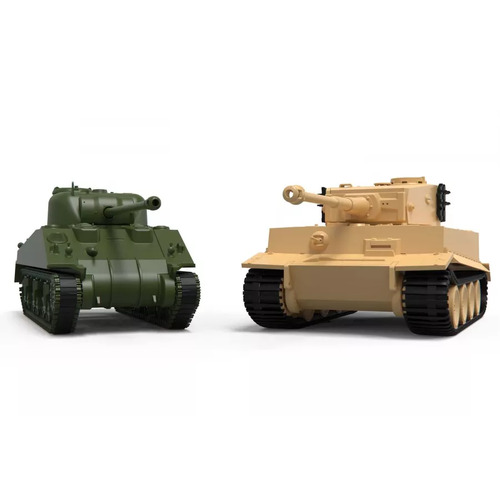 Airfix 1/72 Classic Conflict Tiger 1 vs Sherman Firefly Tanks Scaled Plastic Model Kit Medium Starter Set