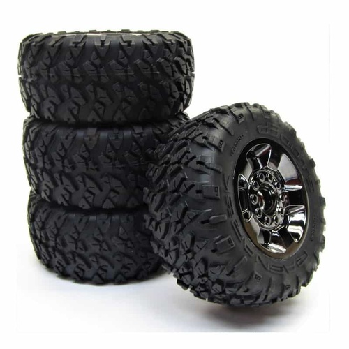 Arrma Ragnarok Mt Tire Set, Mounted, Black Chrome, 2pcs