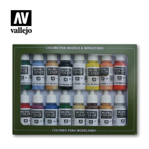 Vallejo 70140 Model Colour Basic Colors USA 16 Colour Acrylic Paint Set