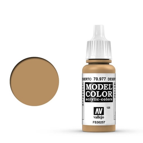 Vallejo 70977 Model Colour #125 Desert Yellow 17 ml Acrylic Paint