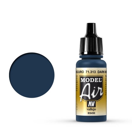 Vallejo Model Air Dark Mediterranean Blue 17 ml Acrylic Airbrush Paint [71313] (6 PCS)