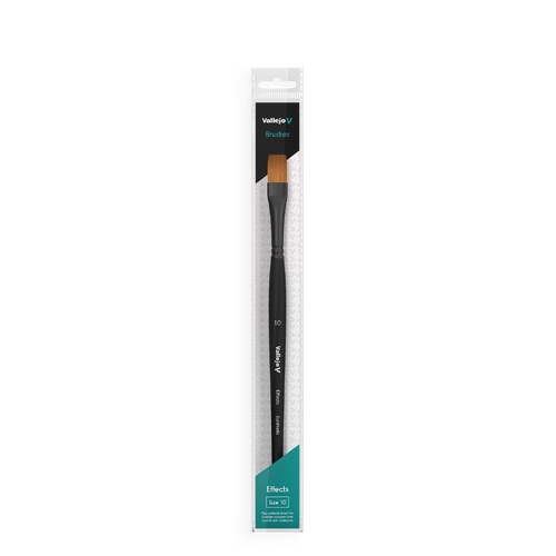 Vallejo Hobby Brushes: Effects Flat Rectangular Synthetic Brush No. 10