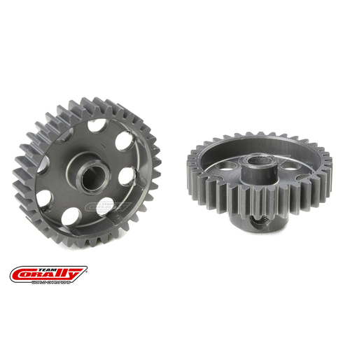 Team Corally - 48 DP Pinion - Short - Hard Anodised AL7075 - 34 Teeth - Shaft Dia. 3.17mm