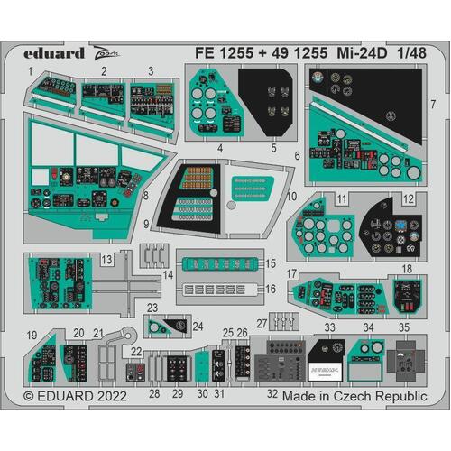 Eduard 1/48 Mi-24D (Trumpeter) Colour Photo Etch Set [FE1255]