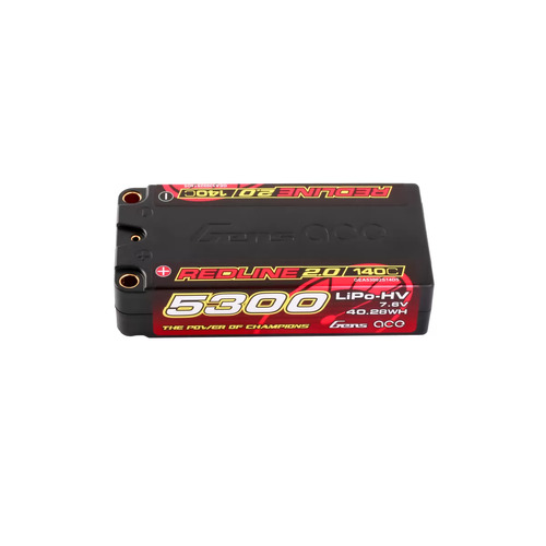 Gens Ace Redline 2.0 7.6V 5300mAh 140C HV Short Hard Case LiPo Battery