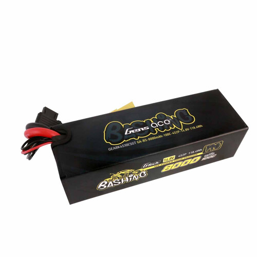 Gens Ace G-Tech 4S Bashing 8000mAh 100C 14.8V Hardcase/Hardwired Lipo Battery (EC5)