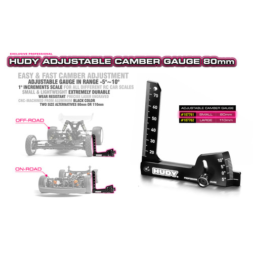 HUDY ADJUSTABLE CAMBER GAUGE 80MM - HD107761