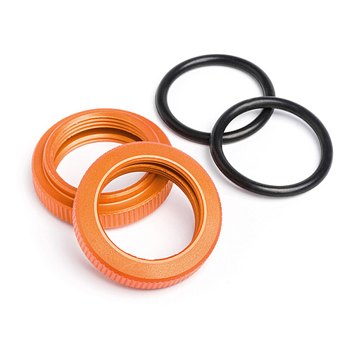 HPI 87492 Shock Adjuster Nut 20mm (Orange/2Pcs)