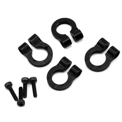 Hot Racing 1/10 Aluminum Tow Shackle D-Rings (4) (Black)