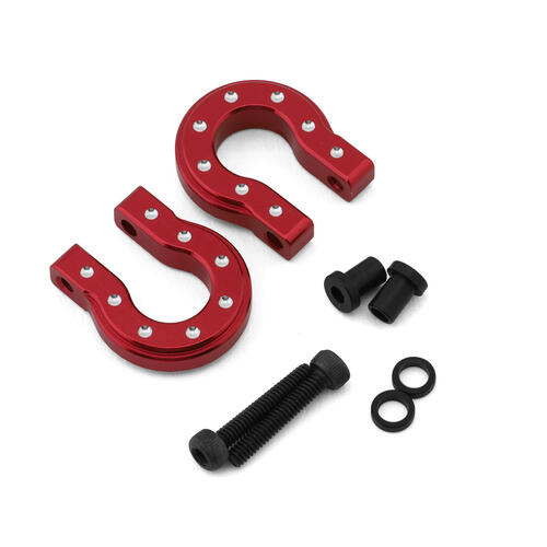 Hot Racing 1/10 Aluminum Monster Shackle D-Ring (Red) (2)