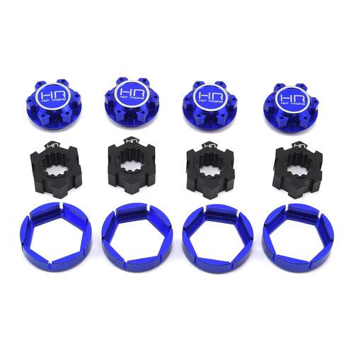 Hot Racing Traxxas X-Maxx Aluminum Locking 24mm Hex Hub Wheel Set (Blue)