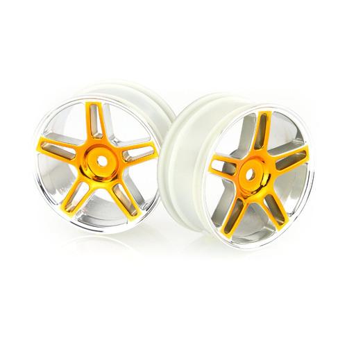 HSP 1.9" Orange Chrome On Road Rims 2Pcs