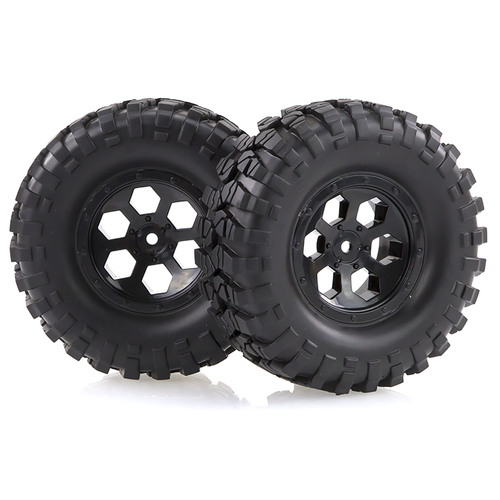 HSP 1.9" RC4 Soft Off Road Tyres on Black Rims - Wheels 2Pcs