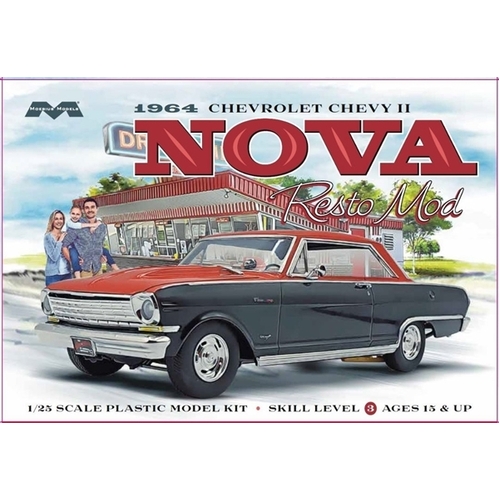 Moebius 1/25 1964 Chevy II Nova Resto Mod Plastic Model Kit - MO2321