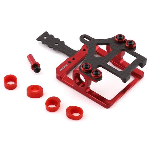 NEXX Racing Aluminum Square Motor Mount for 90-94mm RM (Red)