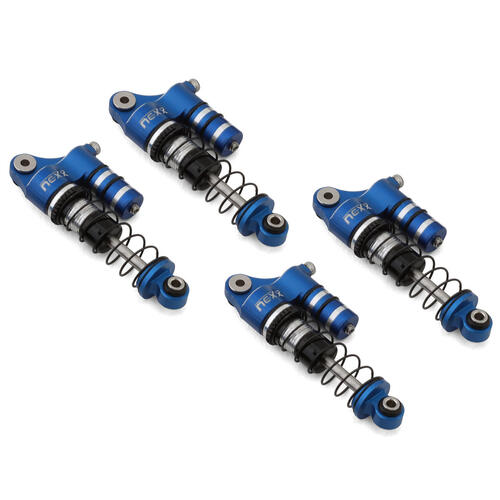 NEXX Racing SCX24 36mm Aluminum Oil-Filled Threaded Reservoir Shocks (Blue) (4)