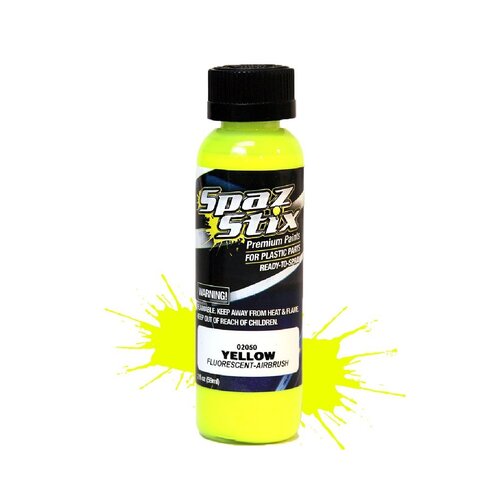 SPAZSTIX YELLOW FLUORESCENT AIRBRUSH PAINT 2OZ - SZX02050