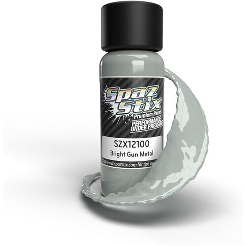 Bright Gunmetal Airbrush Ready Paint 2oz Bottle - SZX12100