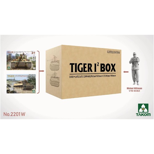 Takom 1/35 Double Tiger Box (Early + Late/Late Command/ Michael Wittman + 1/16 Michael Wittman) Plastic Model Kit