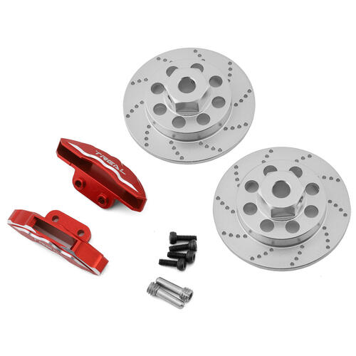 Treal Hobby Axial RBX10 Ryft Aluminum Brake Disc Caliber Hubs (Silver) (2)