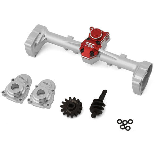 Treal Hobby Axial SCX24 Aluminum Rear Portal Axle Upgrade Kit (Silver)