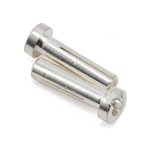 TQ Wire 4mm Low Profile Male Bullet Connectors (Silver) (18mm) (2)