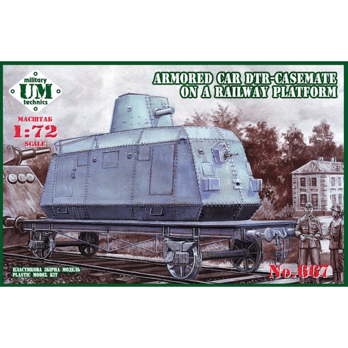 UM-MT 667 1/72 Armored car DTR-casemate on a railway platform Plastic Model Kit